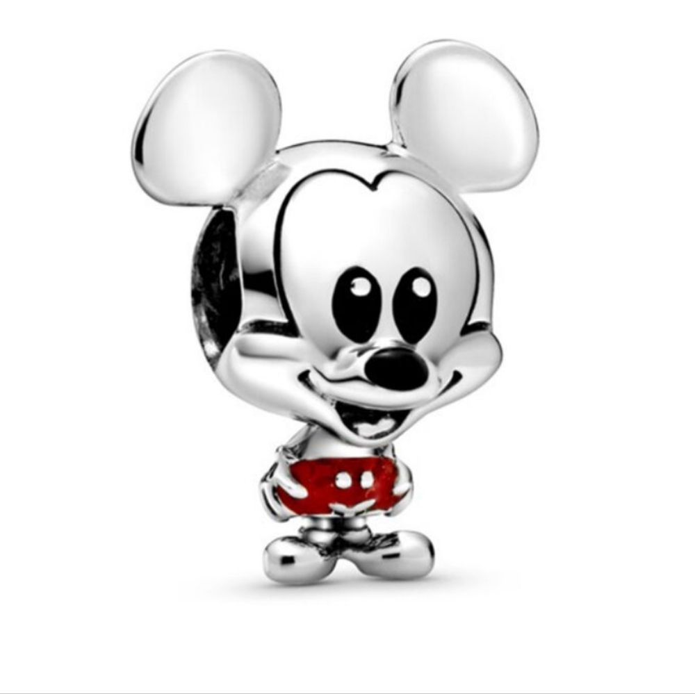 Disney Mickey Mouse Red Trousers Enamel Charm Sterling Silver S925